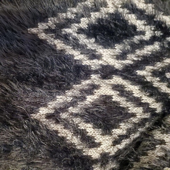 Eddie Bauer Women's Cardigan Medium Blue Open Front Aztec Geometric Fluffy - Picture 8 of 10